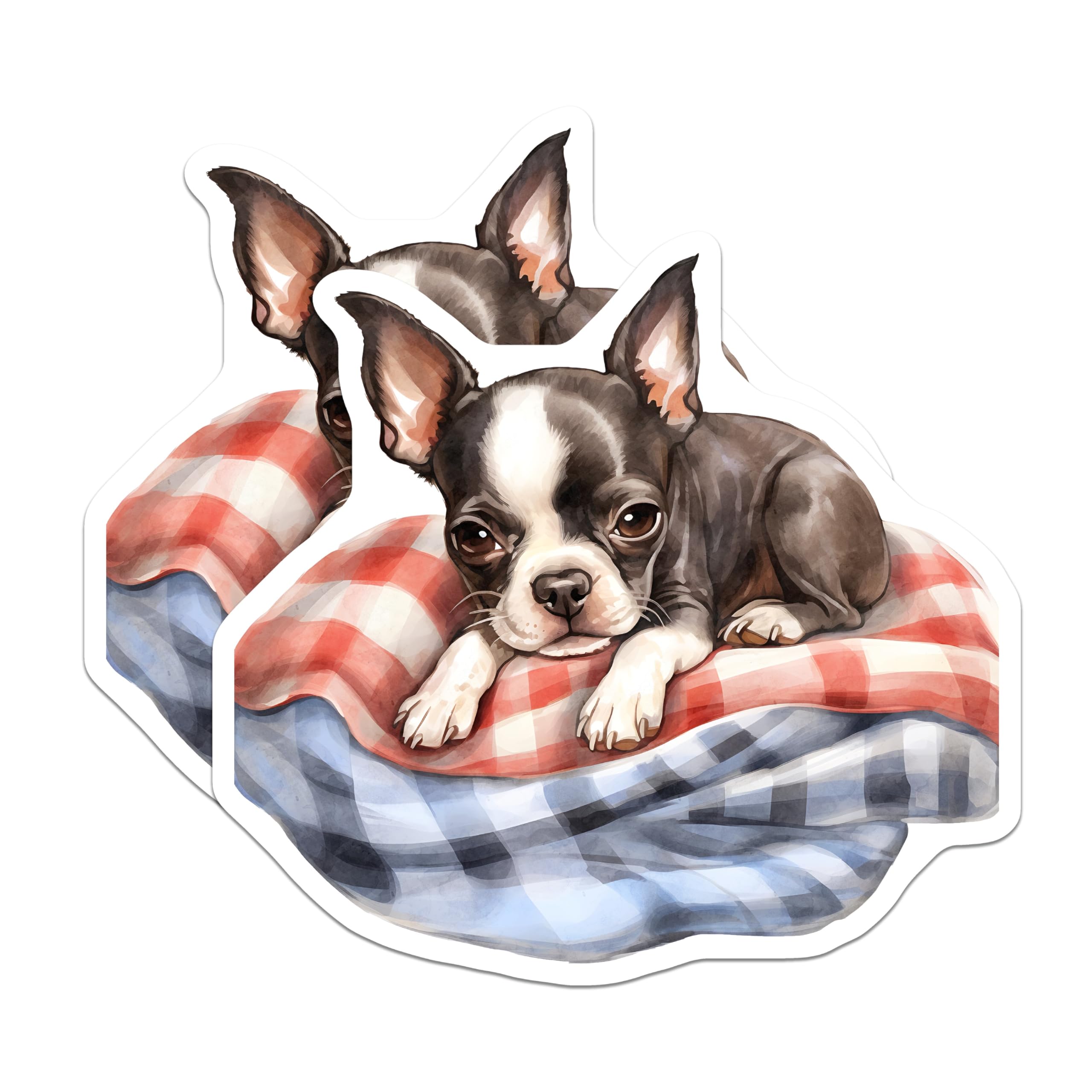 (2 Pack) Boston Terrier Magnets - Cute Puppy Fridge Magnets - Dog Lover Home Decor - 5" On Longest Side - Premium Magnet - for Cars, Refrigerators, Toolboxes, Lockers - Made in USA - MAG16580