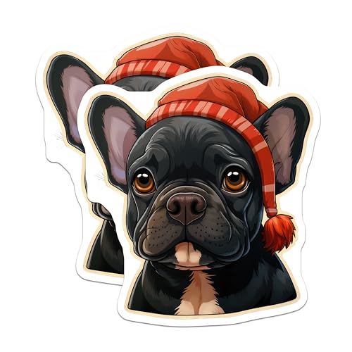 (2 Pack) French Bulldog Magnets - Cute Dog Magnets - Animal Design Fridge Magnets - Kitchen - 5" On Longest Side - for Cars, Fridges, Toolboxes - Made in USA - MAG3940