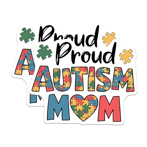 (2 Pack) Mother Awareness Decor Magnet - Puzzle Piece Heart Stickers - 5" On Longest Side - Sticks to Smooth Flat Surfaces - Made in USA - MAG10060