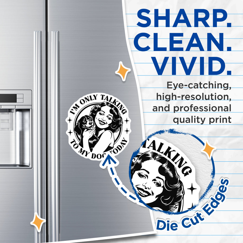 (2 Pack) Dog Mom Magnets - Funny Pet Lover Quote - Retro Style Fridge Magnets - Introvert Dog Owner Humor - 5 Inches On Longest Side - Thick Durable Magnet - Made in USA - MAG36921