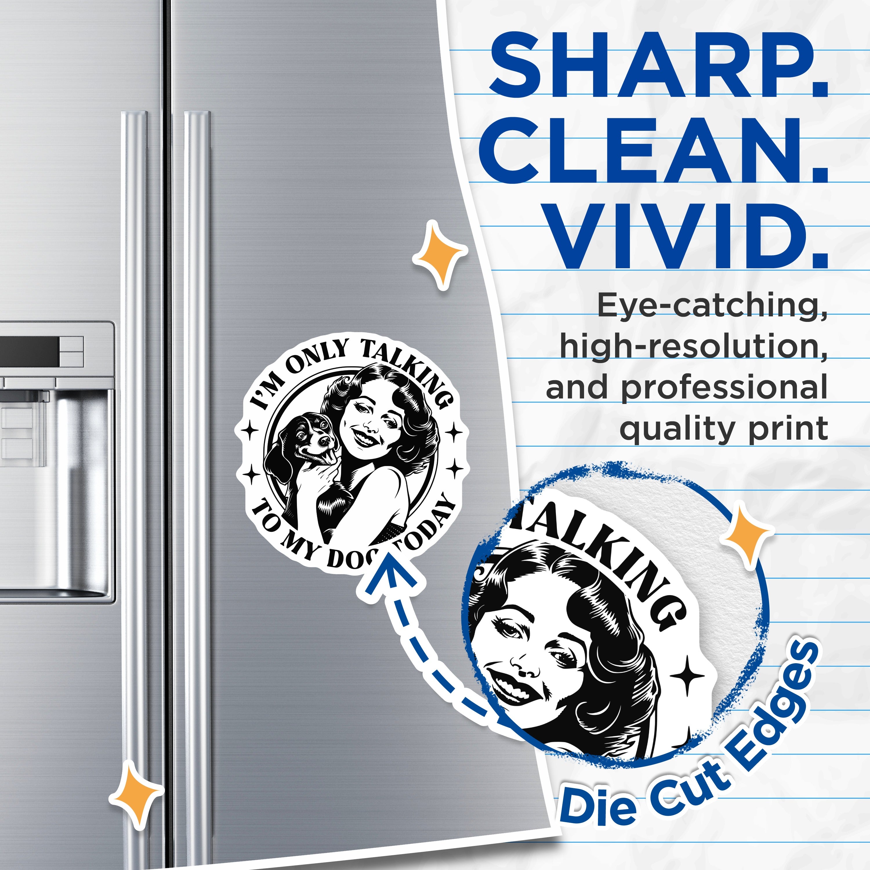 (2 Pack) Dog Mom Magnets - Funny Pet Lover Quote - Retro Style Fridge Magnets - Introvert Dog Owner Humor - 5 Inches On Longest Side - Thick Durable Magnet - Made in USA - MAG36921