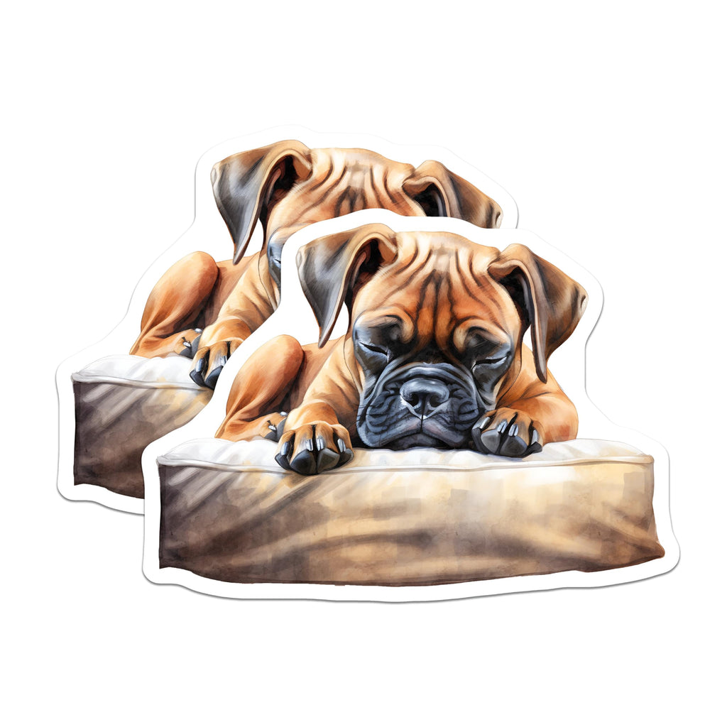 (2 Pack) Boxer Dog Magnets - Sleeping Puppy - Fridge Decor for Dog Lovers - 5" On Longest Side - Premium Magnet - for Cars, Refrigerators, Toolboxes, Lockers - Made in USA - MAG16617