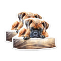 (2 Pack) Boxer Dog Magnets - Sleeping Puppy - Fridge Decor for Dog Lovers - 5" On Longest Side - Premium Magnet - for Cars, Refrigerators, Toolboxes, Lockers - Made in USA - MAG16617