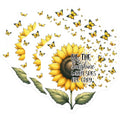 (3 Pack) Sunflower Decals - Butterfly Decals - Positive Quote Decal - 3 Inches On Longest Side - Easy Peel & Apply - Made in USA - 3MCS6752