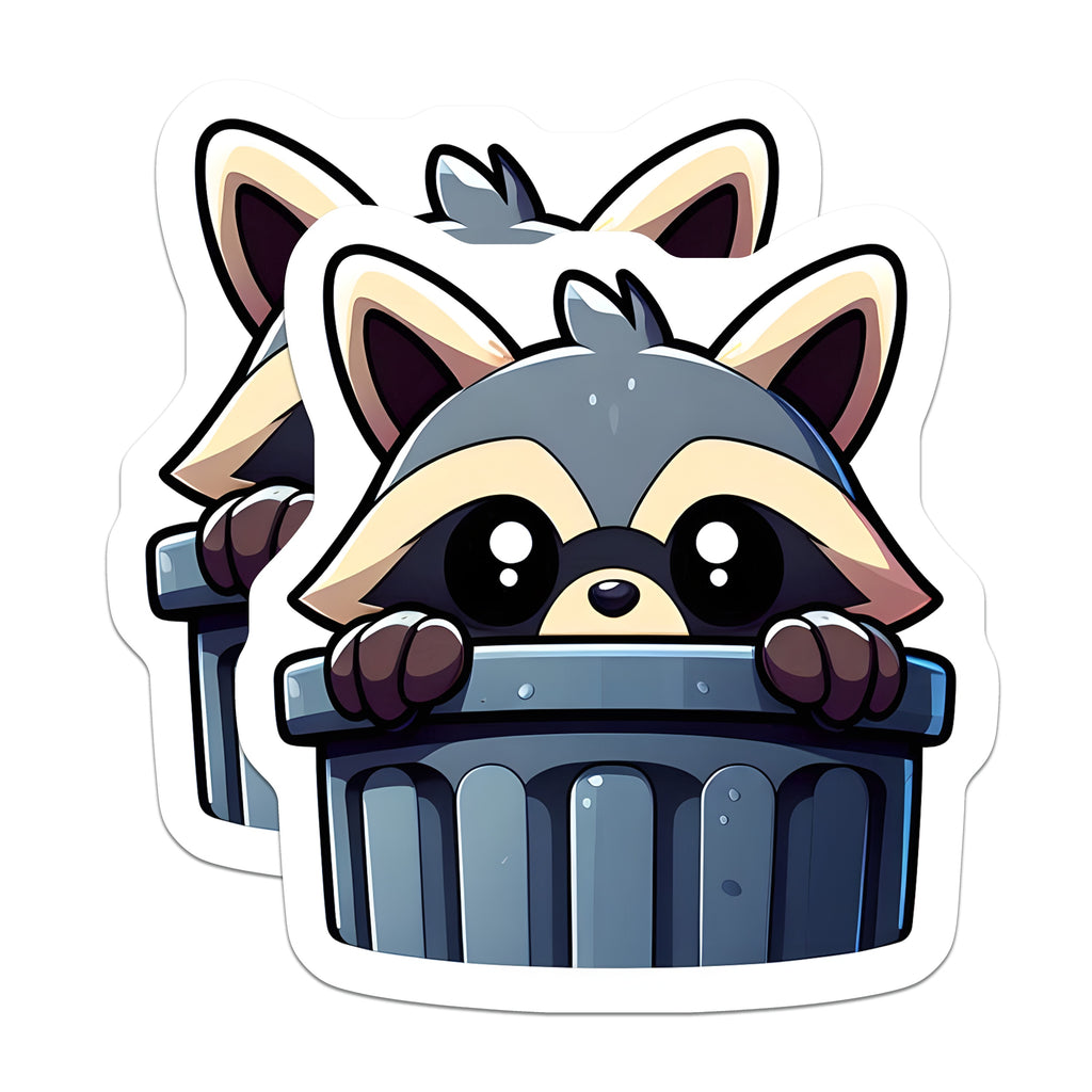 (2 Pack) Cute Raccoon Magnets - Funny Trash Panda Fridge Decor - Kawaii Animal Locker Accessory - Cartoon Refrigerator Art - 5 Inches On Longest Side - Thick Durable Magnet - Made in USA - MAG39941