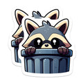 (2 Pack) Cute Raccoon Magnets - Funny Trash Panda Fridge Decor - Kawaii Animal Locker Accessory - Cartoon Refrigerator Art - 5 Inches On Longest Side - Thick Durable Magnet - Made in USA - MAG39941