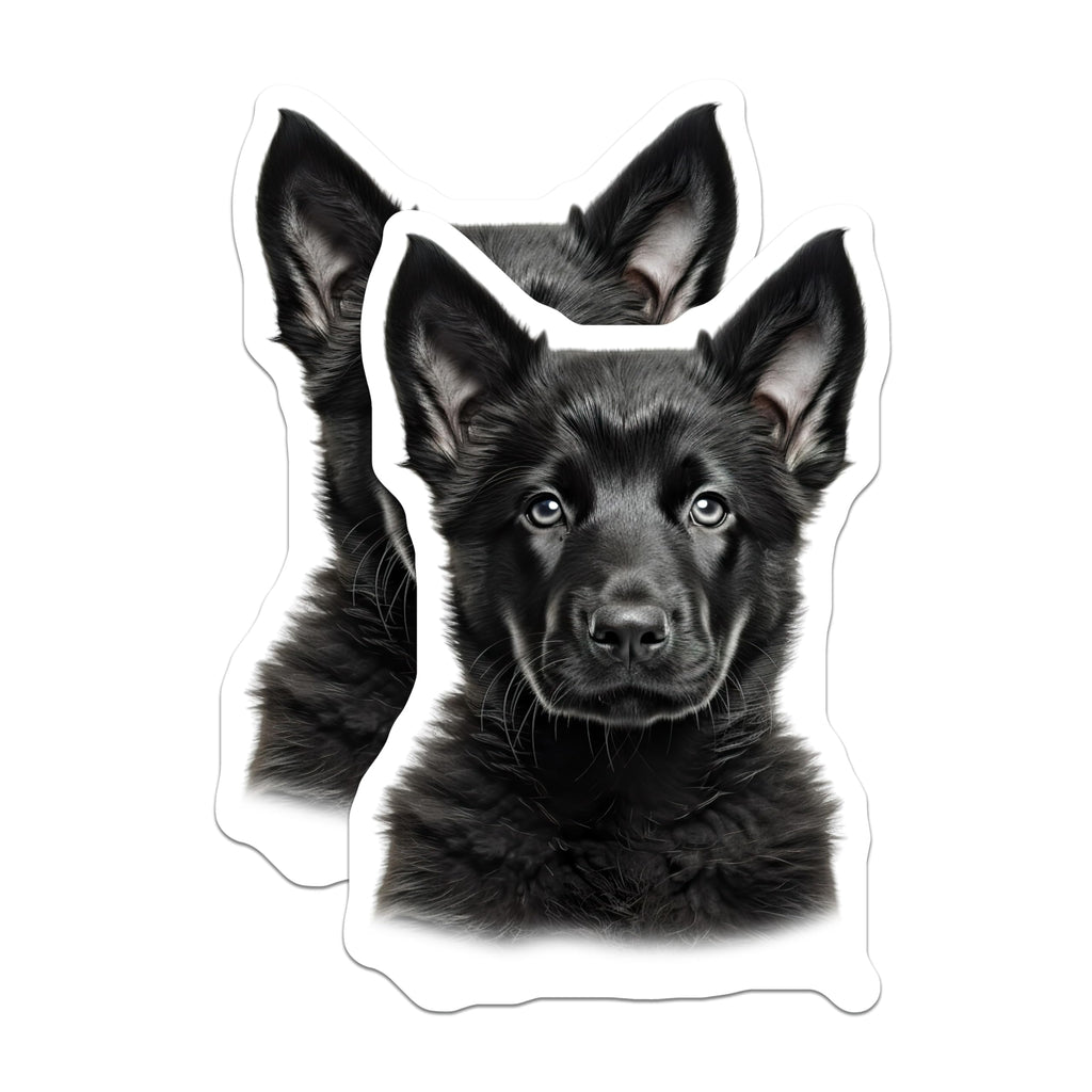 (2 Pack) Black German Shepherd Puppy Magnets - Cute Dog Lover Home Decor - Dog Mom Dad Locker Decor - 5 Inches On Longest Side - Thick Durable Magnet - Made in USA - MAG29036