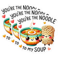 (3 Pack) Noodle Soup Decals - Cute Foodie - Laptop Decals - Youre The Noodle to My Soup - 3 Inches On Longest Side - Easy Peel & Apply - Made in USA - 3MCS2316