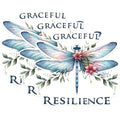 (3 Pack) Dragonfly Decals - Graceful Resilience - Laptop Decals - 3 Inches On Longest Side - Easy Peel & Apply - Made in USA - 3MCS1506