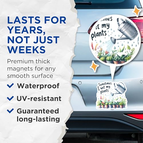(2 Pack) Plant Lover Magnets Magnets - Funny Plant Decor - Attractive Plant Accessories - 5" On Longest Side - Made in USA - Sticks to Refrigerators & Metal Surfaces - MAG8804
