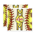 (2 Pack) Softball Baseball Mom Magnets - of Both Sports Mama - Game Day Refrigerator Decor - 5 Inches On Longest Side - Thick Durable Magnet - Made in USA - MAG29332