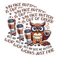 (3 Pack) Owl Decals - Funny Owl - My Bite Me Button Works Just Fine Laptop Decals - 3 Inches On Longest Side - Easy Peel & Apply - Made in USA - 3MCS4716