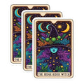 (3 Pack) Hedge Rider Witch Decals - Tarot Card Sticker - Mystical Laptop Decal - 3 Inches On Longest Side - Easy Peel & Apply - Made in USA - 3MCS4195