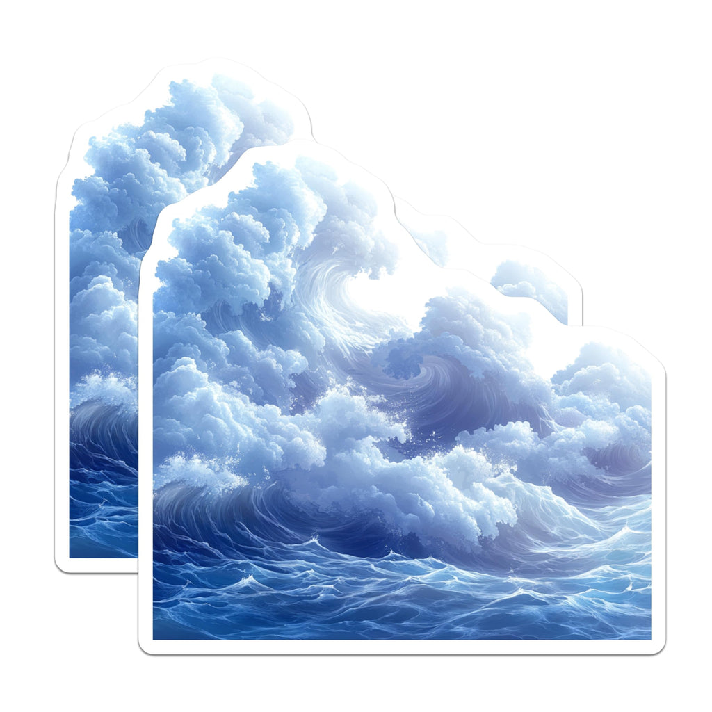 (2 Pack) Ocean Waves Magnets - Dynamic Crashing Sea Water Art - Serene Coastal Home Decor - Beach House Refrigerator Magnet - 5 Inches On Longest Side - Thick Durable Magnet - Made in USA - MAG24429