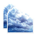 (2 Pack) Ocean Waves Magnets - Dynamic Crashing Sea Water Art - Serene Coastal Home Decor - Beach House Refrigerator Magnet - 5 Inches On Longest Side - Thick Durable Magnet - Made in USA - MAG24429