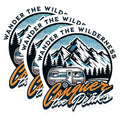 (3 Pack) Wanderlust Decals - Mountain RV Decal - Adventure Awaits Decals - 3 Inches On Longest Side - Easy Peel & Apply - Made in USA - 3MCS7402