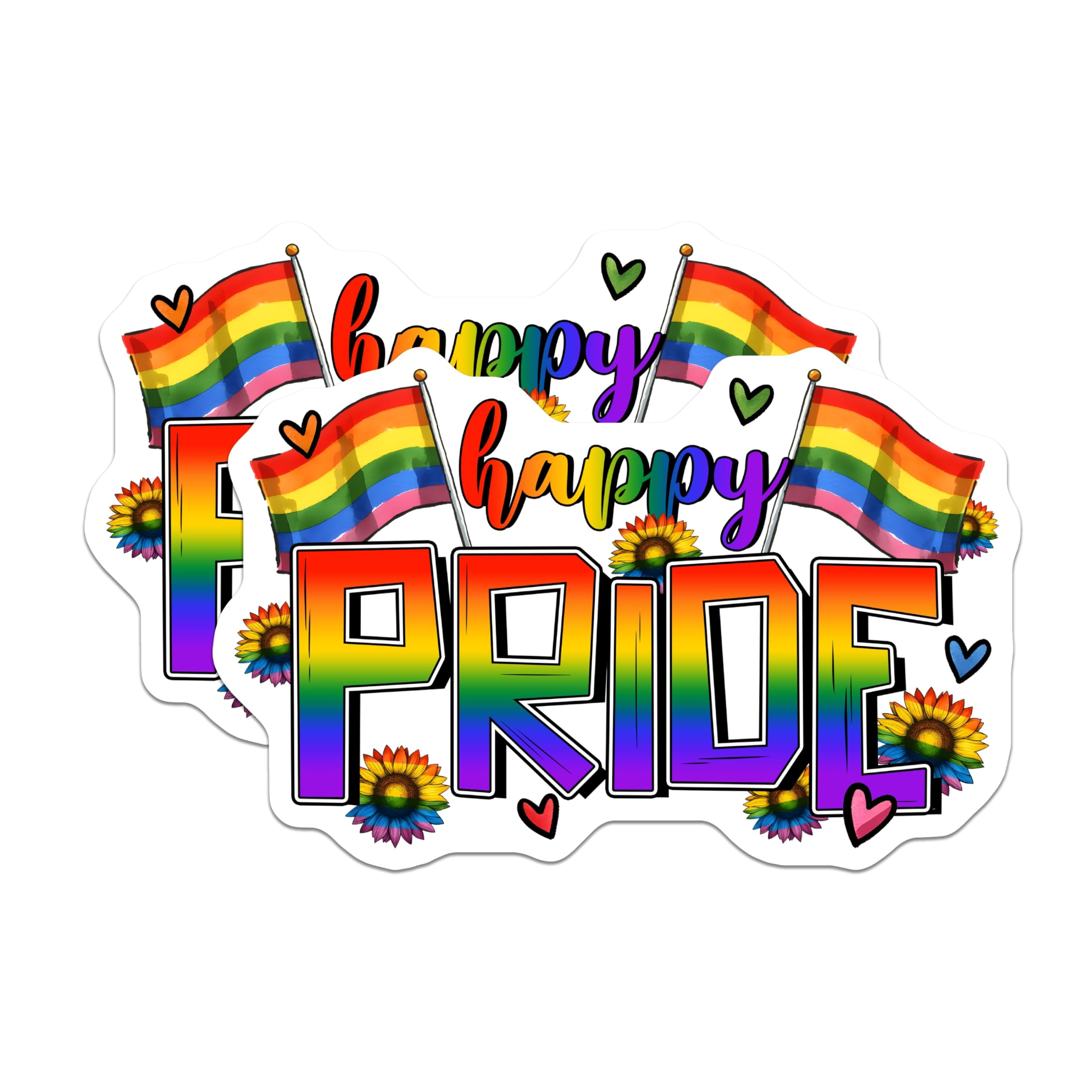 (2 Pack) Pride Month Magnets - Rainbow Flag Magnets - Sunflower Lesbian LGBTQIA+ Magnets - 5" On Longest Side - Premium Magnet - for Cars, Refrigerators, Toolboxes, Lockers - Made in USA - MAG16812