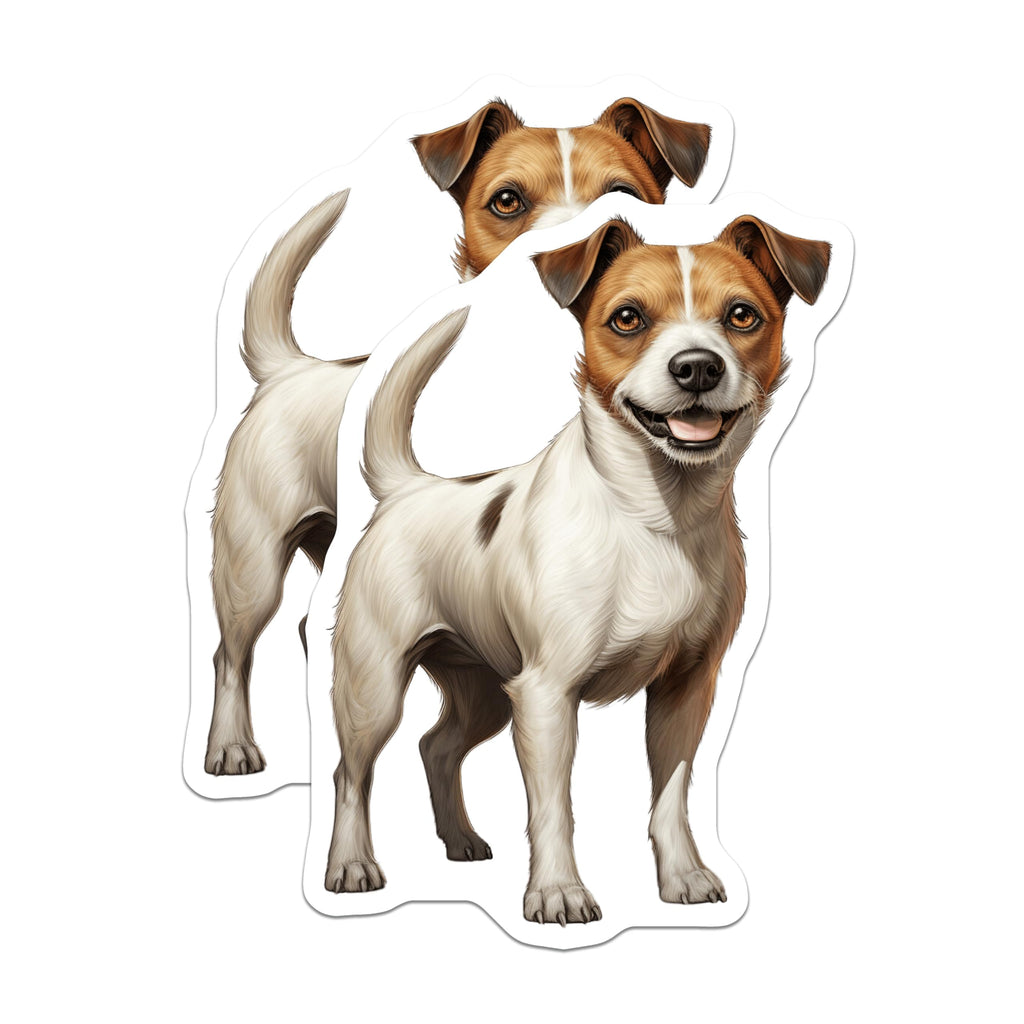 (2 Pack) Jack Russell Terrier Magnets - Dog Breed Lover Art - Pet Parent Fridge Decal - 5 Inches On Longest Side - Thick Durable Magnet - Made in USA - MAG28334