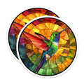 (2 Pack) Stained Glass Hummingbird Magnets - Vibrant Bird Art - Nature Inspired Decor - Kitchen Fridge Accents - 5 Inches On Longest Side - Thick Durable Magnet - Made in USA - MAG26110