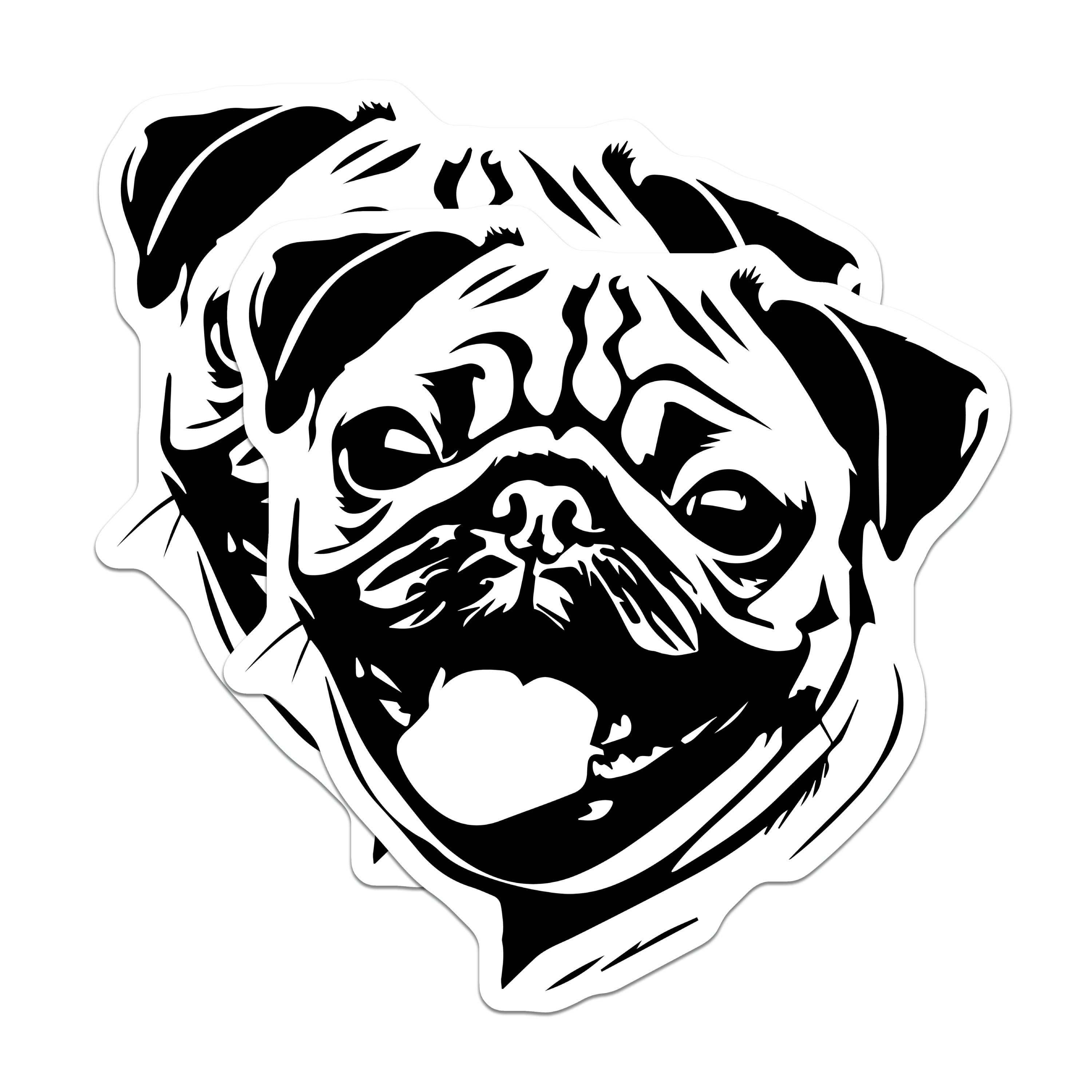 (2 Pack) Pug Dog Magnets - Cute Pet Owner Fridge Decor - Animal Lover Present Ideas - 5 Inches On Longest Side - Thick Durable Magnet - Made in USA - MAG38659