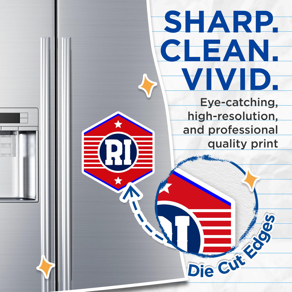(2 Pack) Rhode Island Magnets - RI Symbol - State Pride Fridge Decor - 5" On Longest Side - Premium Magnet - for Cars, Refrigerators, Toolboxes, Lockers - Made in USA - MAG17559