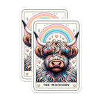 (2 Pack) The Mooody Stickers - Cow Stickers - Rainbow Cow Stickers - Funny Stickers for Laptop - Vinyl Stickers - 5" On Longest Side - Sticks to Smooth Flat Surfaces - Made in USA - BMCS4645