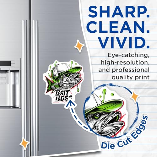 (2 Pack) Bait Boss Magnets - Fishing Enthusiast Magnets - Fisherman Meme Magnets - Outdoor Hobby Magnets - 5" On Longest Side - for Cars, Refrigerators, Toolboxes, Lockers - Made in USA BMCS3354