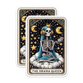 (2 Pack) The Drama Queen Stickers - Skull Stickers - Cute Skeleton Stickers for Journals Scrapbooks Laptops Water Bottles - 5" On Longest Side - Sticks to Smooth Flat Surfaces - Made in USA - BMCS5394