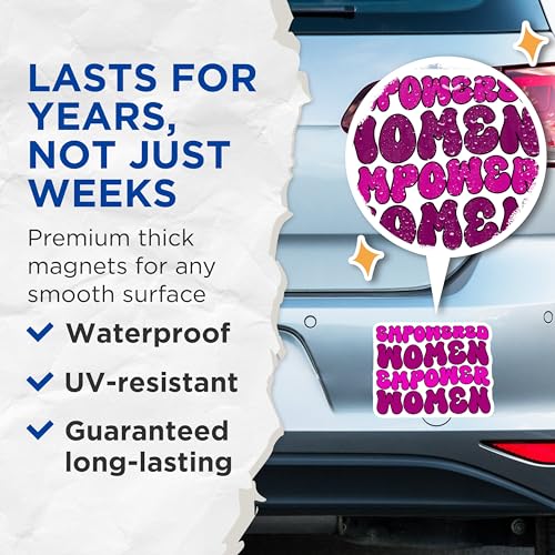 (2 Pack) Empowered Women Magnets Magnets - Inspirational Women Magnet - Woman Empowerment Magnet - 5" On Longest Side - Made in USA - Sticks to Refrigerators & Metal Surfaces - MAG8341