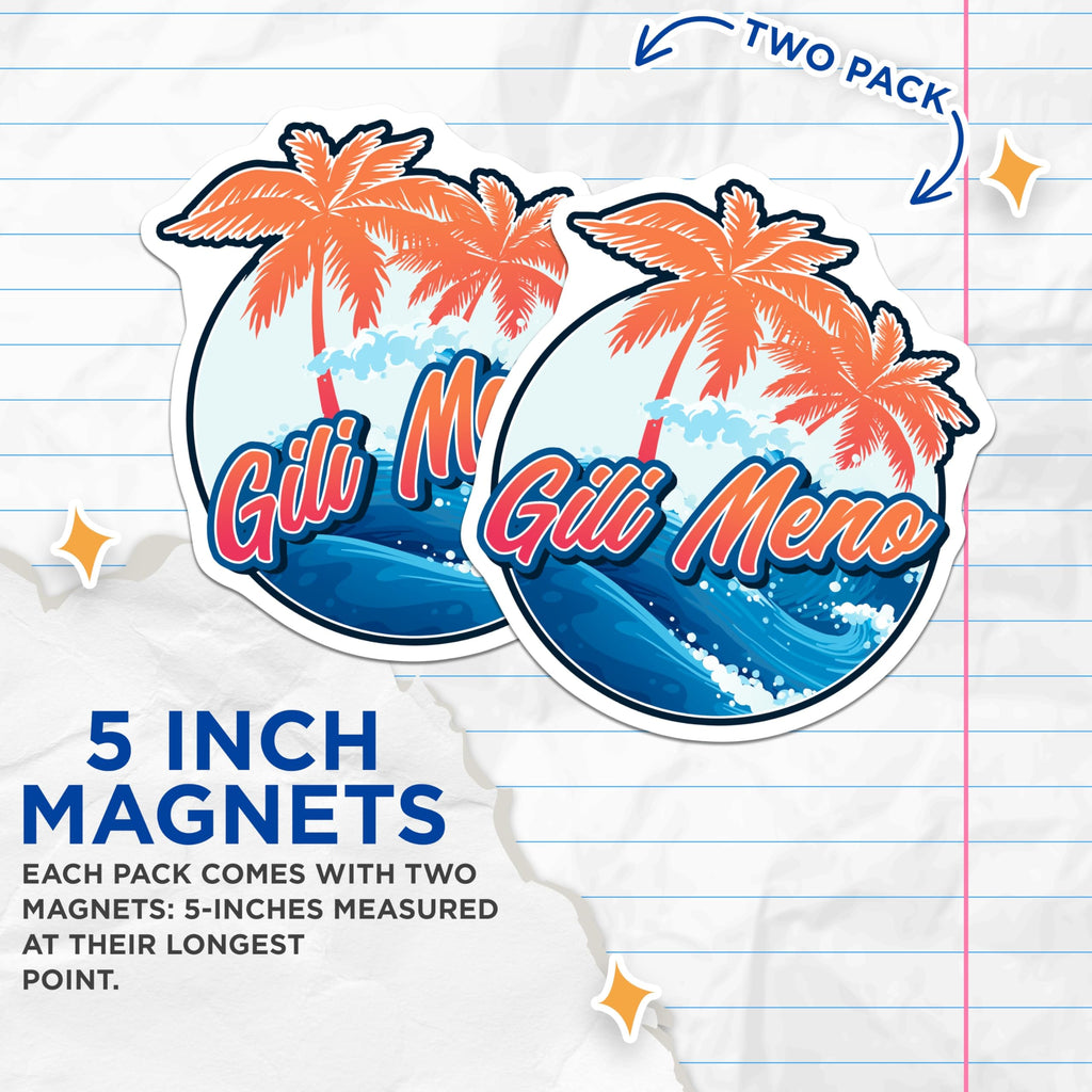 (2 Pack) Gili Meno Magnets - Tropical Island Fridge Magnets - Travel Destination Souvenir - 5" On Longest Side - Premium Magnet - for Cars, Refrigerators, Toolboxes, Lockers - Made in USA - MAG18292