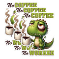 (3 Pack) No Coffee No Workee Decals - Tired Dinosaur - Coffee Lover Sticker - 3 Inches On Longest Side - Easy Peel & Apply - Made in USA - 3MCS1585
