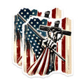 (2 Pack) American Flag Christian Cross Magnets - Patriotic Faith Display Decor - Religious Freedom Devotion Art - 5 Inches On Longest Side - Thick Durable Magnet - Made in USA - MAG22212