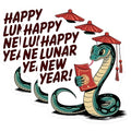 (3 Pack) Lunar New Year Snake Decals - Year of The Dragon Celebration - Chinese Zodiac Animal Stickers - 3 Inches On Longest Side - Easy Peel & Apply - Made in USA - 3MCS2907