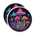(2 Pack) Psychedelic Mushroom Stickers - Trippy Fungi - Retro Nature Art Design - 5" On Longest Side - Sticks to Smooth Flat Surfaces - Made in USA - BMCS6965