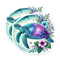 (2 Pack) Turtle Galaxy Stickers - Cosmic Sea Turtle - Ocean Life DÃƒÂ©cor - Nautical Animal Stickers - Marine Wildlife - 5" On Longest Side - Sticks to Smooth Flat Surfaces - Made in USA - BMCS4497