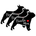 (3 Pack) Frenchie Mom Decals - French Bulldog - Laptop Decals - 3 Inches On Longest Side - Easy Peel & Apply - Made in USA - 3MCS1342