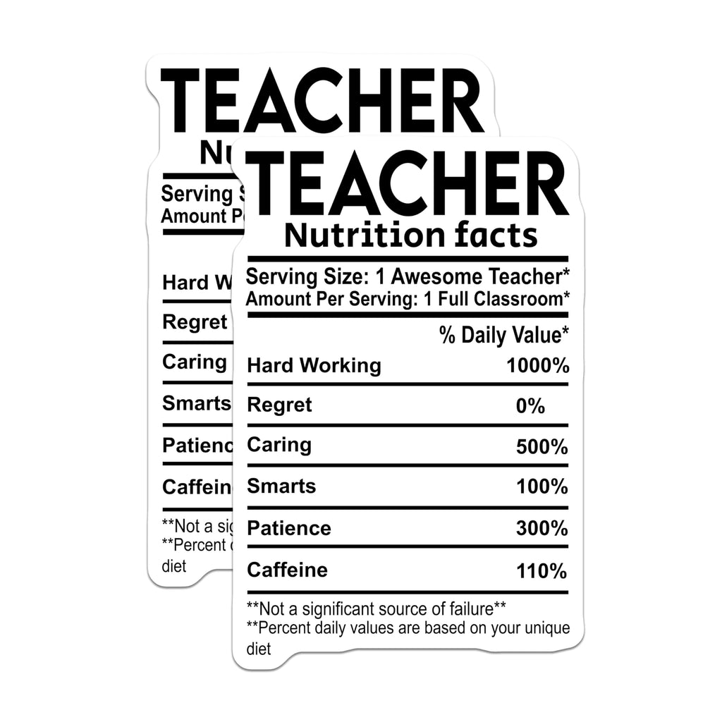 (2 Pack) Teacher Magnets - Nutrition Facts - Classroom Decor - 5" On Longest Side - Premium Magnet - for Cars, Refrigerators, Toolboxes, Lockers - Made in USA - MAG14151