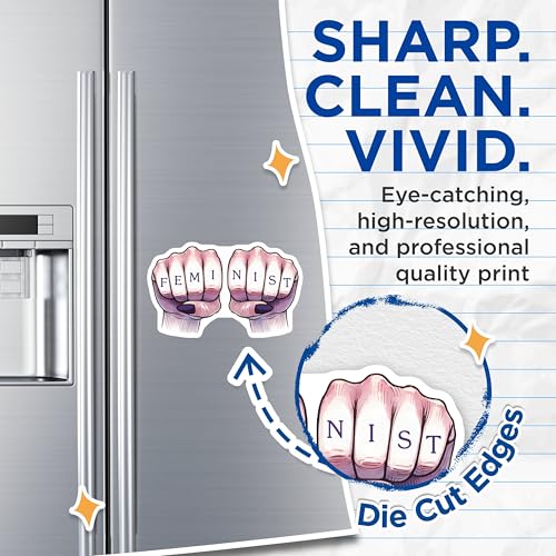 (2 Pack) Feminist Magnets Magnets - Empowerment Decor - Inspirational Quote - 5" On Longest Side - Made in USA - Sticks to Refrigerators & Metal Surfaces - MAG8346