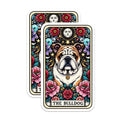 (2 Pack) The Bulldog Stickers - Floral Bulldog Stickers - Colorful Bulldog Art Stickers - 5" On Longest Side - Sticks to Smooth Flat Surfaces - Made in USA - BMCS4795