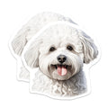 (2 Pack) Bichon Frise Dog Magnets - Cute Fluffy Pet Owner Appliance Decor - Animal Lover Kitchen Art - 5 Inches On Longest Side - Thick Durable Magnet - Made in USA - MAG30239
