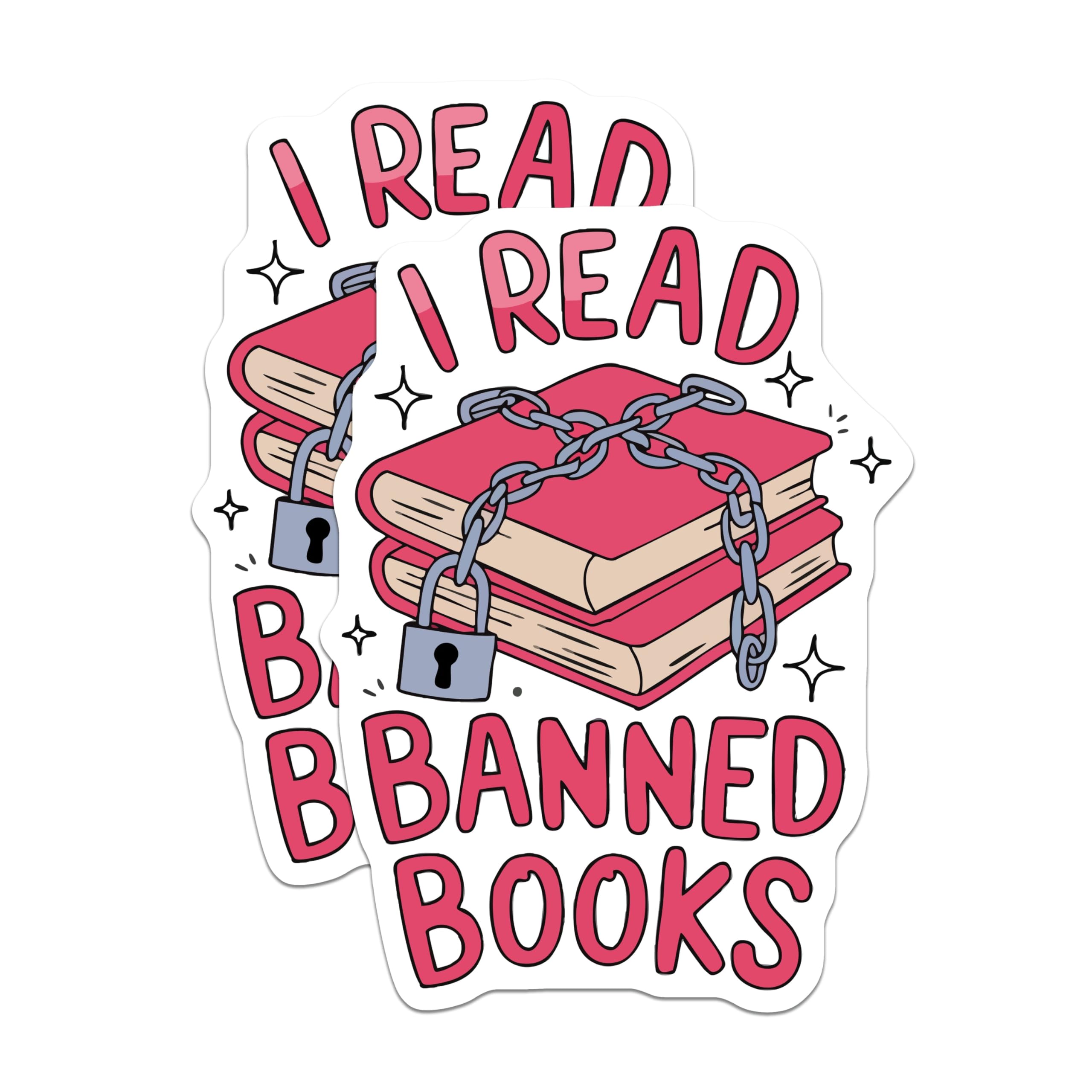 (2 Pack) Banned Books Magnets - Freedom to Read Statement - Book Lover Literary Decor - 5 Inches On Longest Side - Thick Durable Magnet - Made in USA - MAG21264