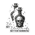 (2 Pack) Elixir of Bitter Sorrow Magnets - Skull Bottle - Halloween Decor - Gothic Kitchen - 5" On Longest Side - for Cars, Refrigerators, Toolboxes, Lockers - Made in USA BMCS3448