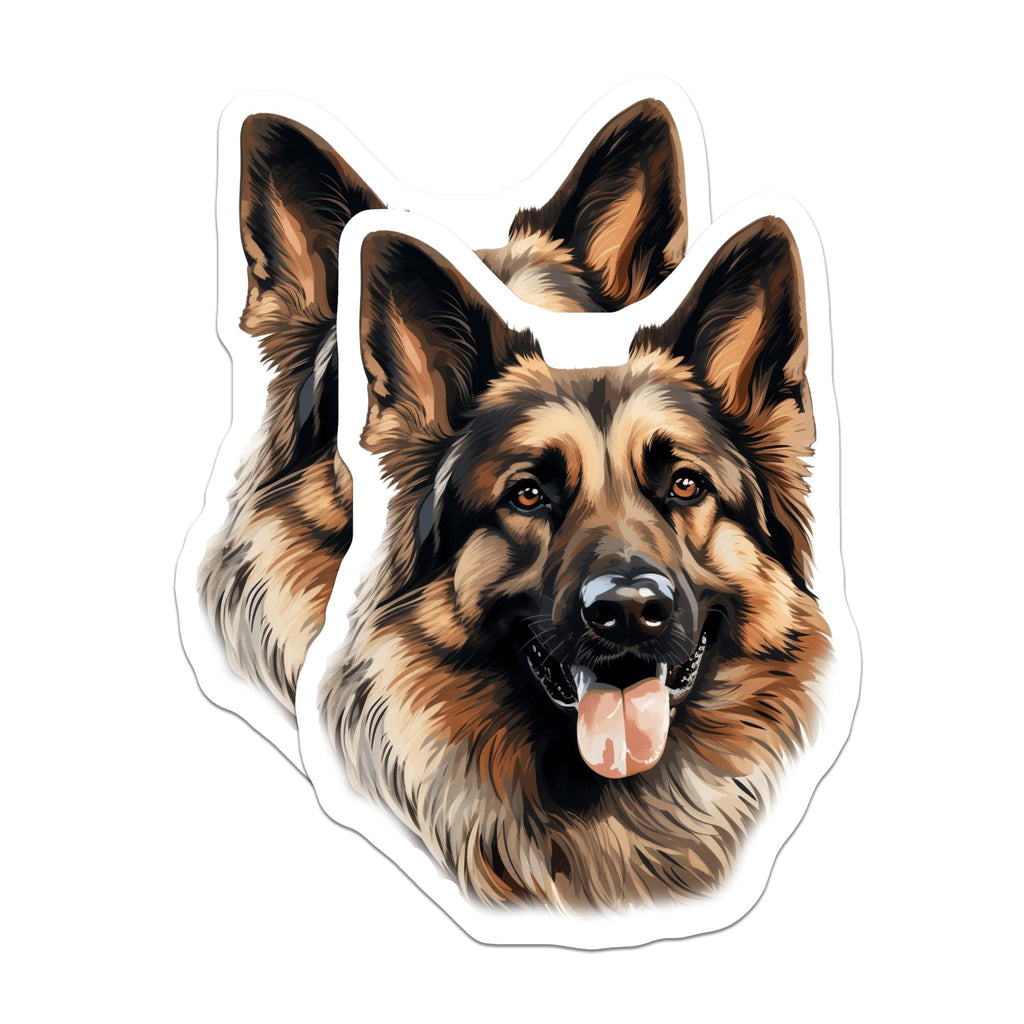 (2 Pack) German Shepherd Magnets - Dog Lover Fridge Decor - Pet Parent Kitchen Accessory - GSD Canine Art - 5 Inches On Longest Side - Thick Durable Magnet - Made in USA - MAG27773