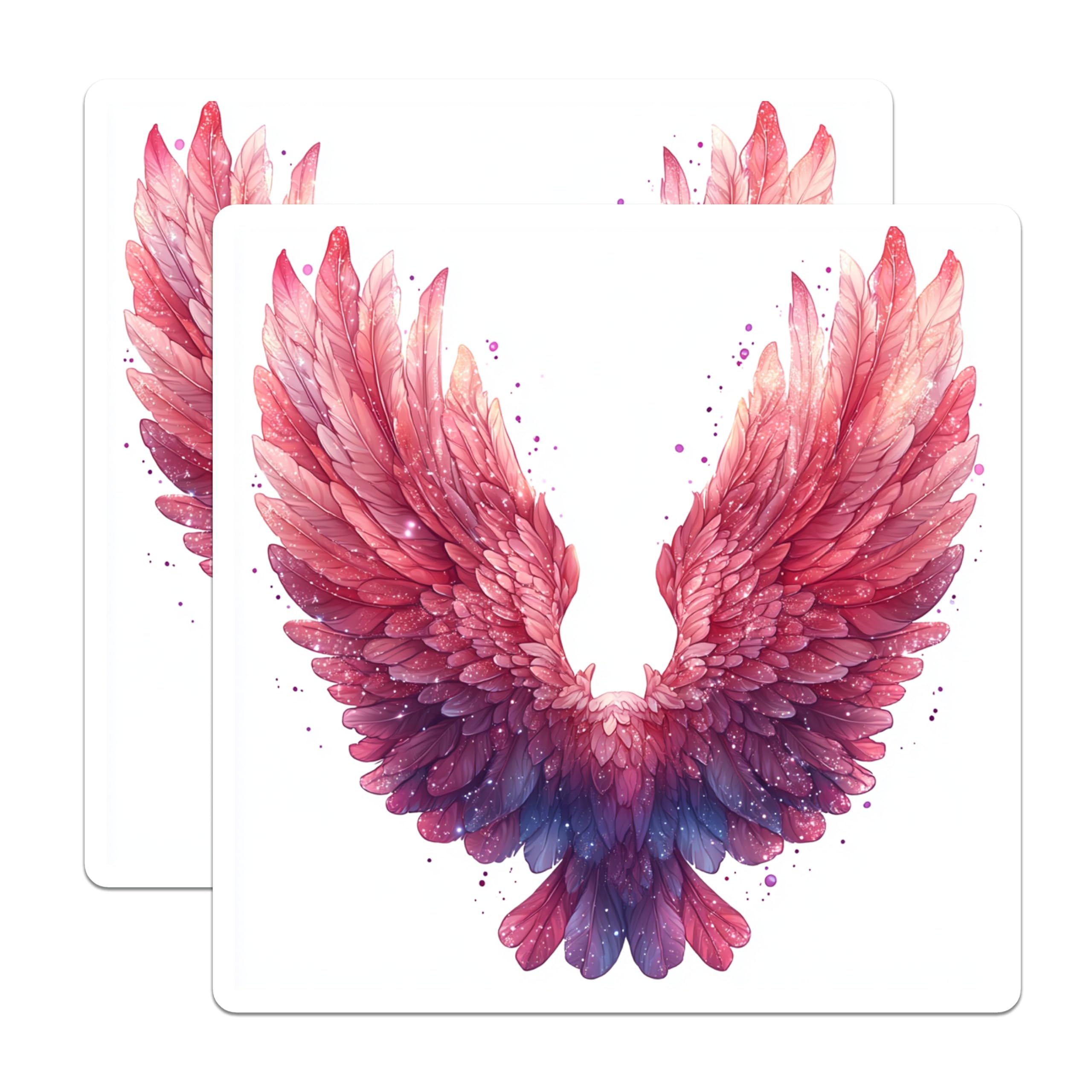 (2 Pack) Pink Purple Angel Wings Magnets - Ethereal Fantasy Decor - Fairycore Aesthetic Home Accent - 5 Inches On Longest Side - Thick Durable Magnet - Made in USA - MAG28139