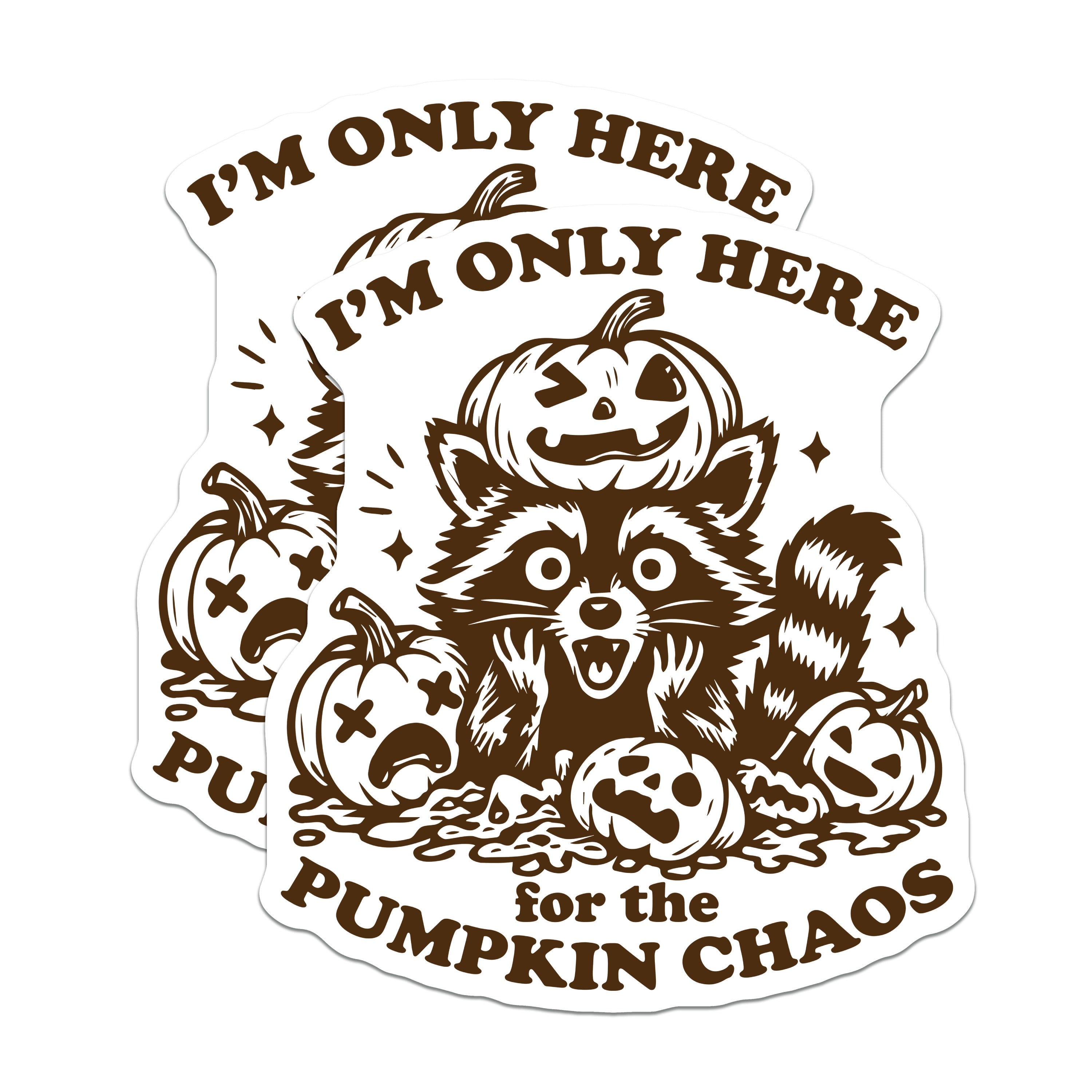 (2 Pack) Raccoon Halloween Magnets - Pumpkin Chaos Decor - Funny Spooky Fall Animal - Cute Autumn Refrigerator Magnets - 5 Inches On Longest Side - Thick Durable Magnet - Made in USA - MAG36840
