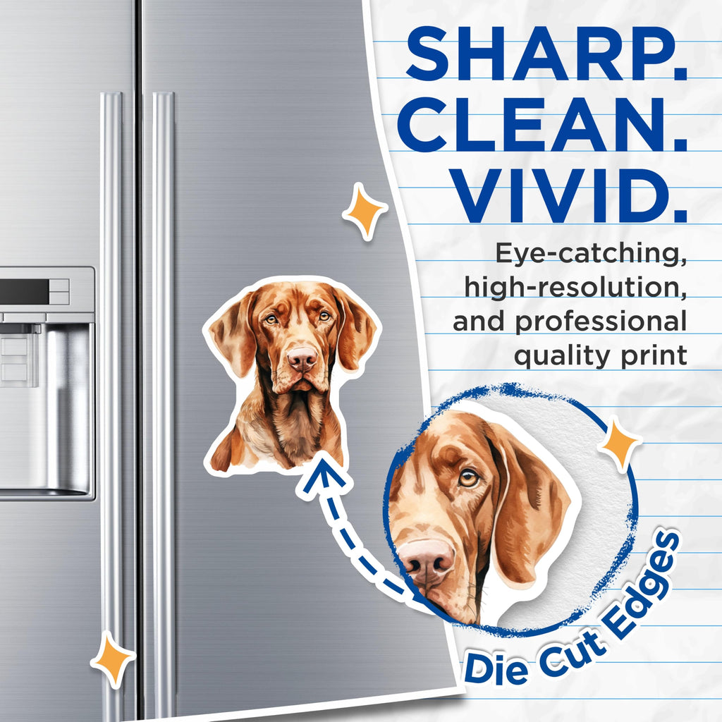 (2 Pack) Vizsla Dog Magnets - Watercolor Dog Art - Dog Owner Decor - 5 Inches On Longest Side - Thick Durable Magnet - Made in USA - MAG27153