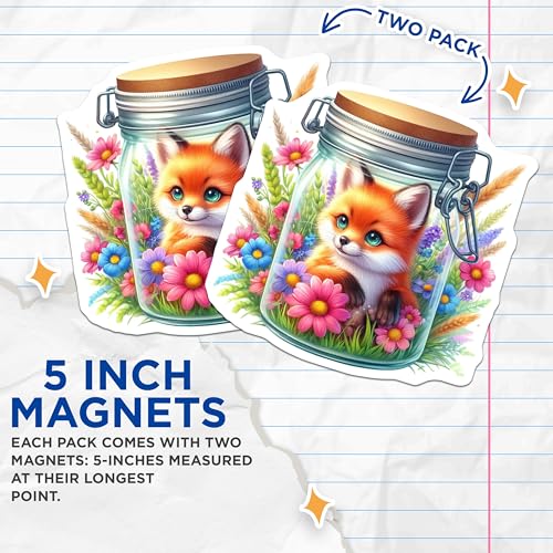 (2 Pack) Kitchen Decor Magnet - Office Decor - 5" On Longest Side - Sticks to Smooth Flat Surfaces - Made in USA - MAG9358