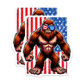 (2 Pack) Bigfoot Magnets - Patriotic Sasquatch - American Flag Decor - Funny Cryptozoology - USA Pride Legend - 5 Inches On Longest Side - Thick Durable Magnet - Made in USA - MAG21661