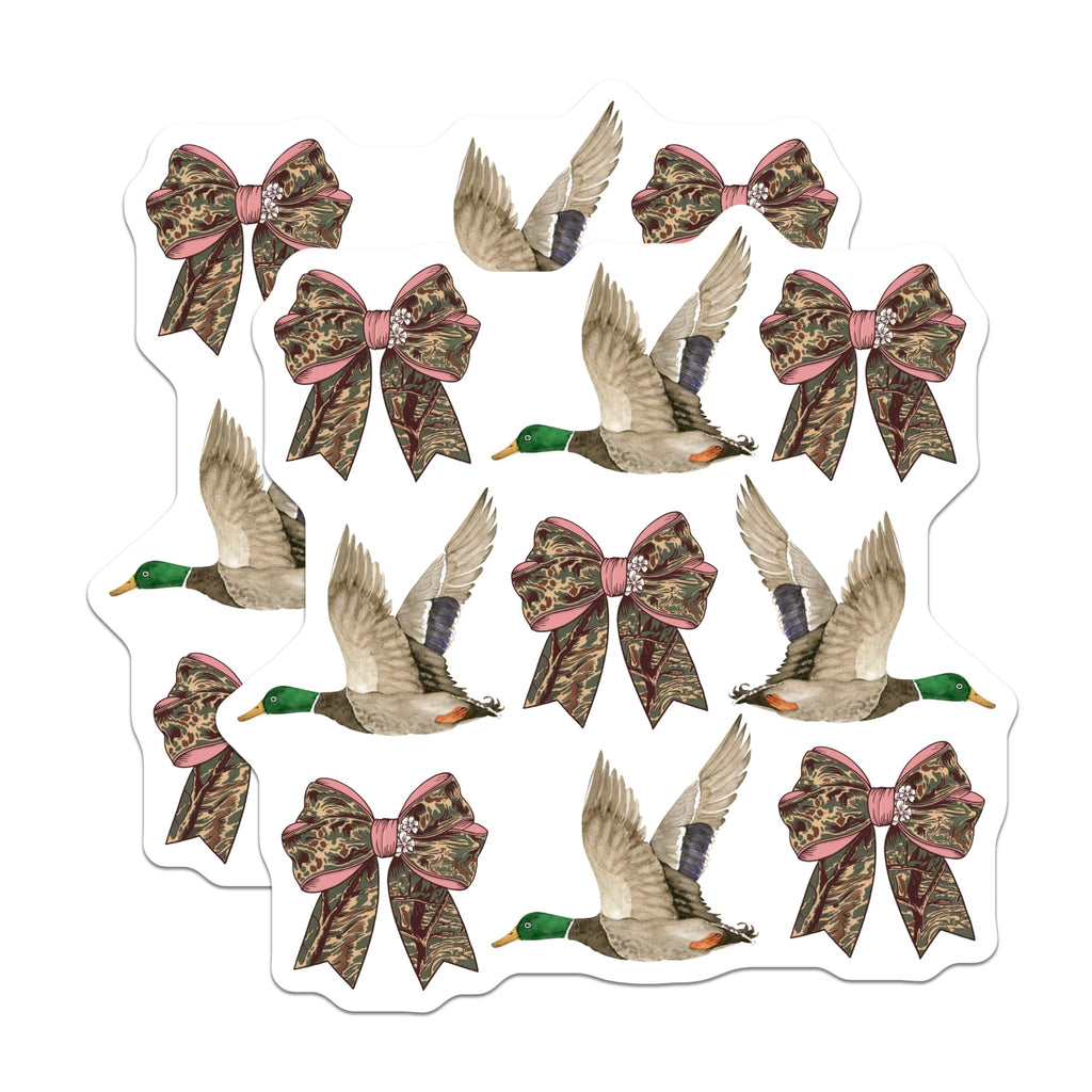 (2 Pack) Flying Mallard Duck Magnets - Camouflage Bow Cabin Decor - Outdoorsy Refrigerator Accessories for Hunters - 5 Inches On Longest Side - Thick Durable Magnet - Made in USA - MAG19735