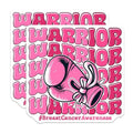 (2 Pack) Warrior Stickers - Breast Cancer Awareness - Motivational Boxing Glove Decal - 5" On Longest Side - Sticks to Smooth Flat Surfaces - Made in USA - BMCS5803
